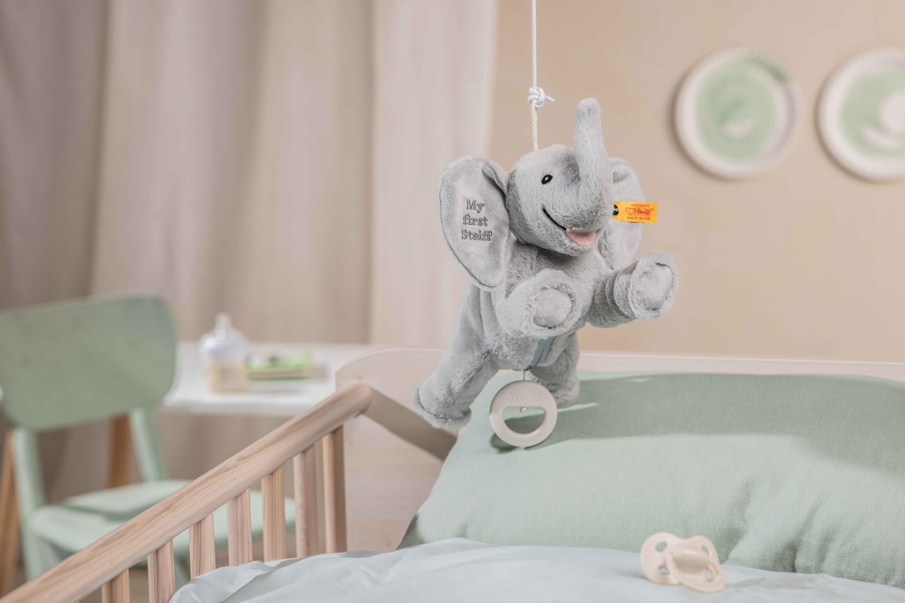 Amazon.com: Steiff Ellie Elephant Musical Pull Toy 10 inch Light